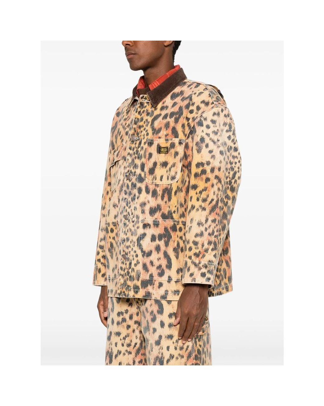 R13 Natural Relaxed Printed Chore Jacket