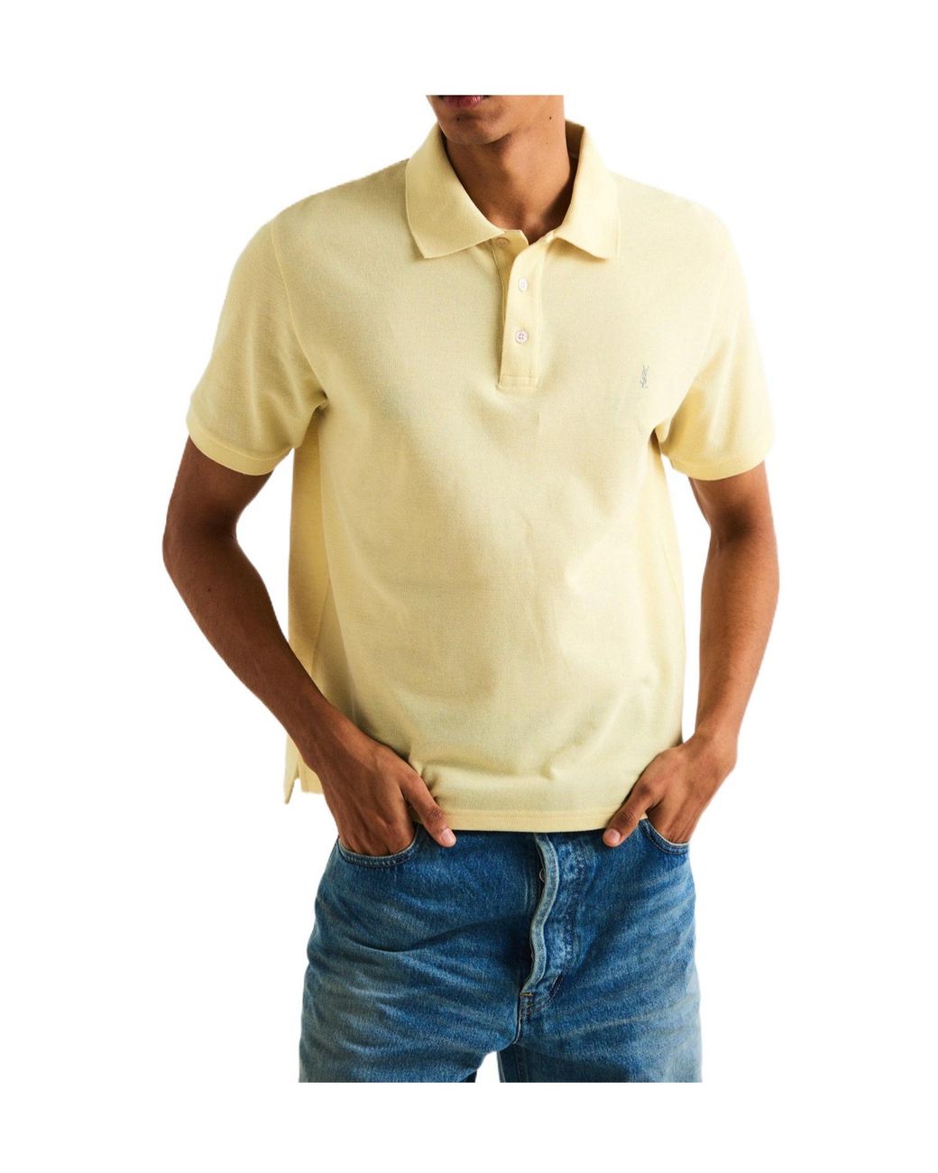 Saint Laurent Yellow Cass Short Sleeve Polo Shirt for men