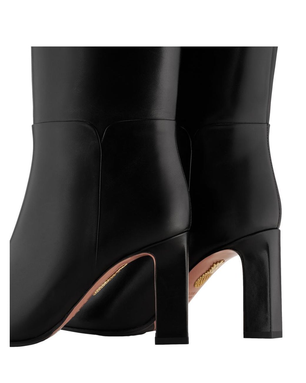 Aquazzura Black Sellier Almond-Toe Boots
