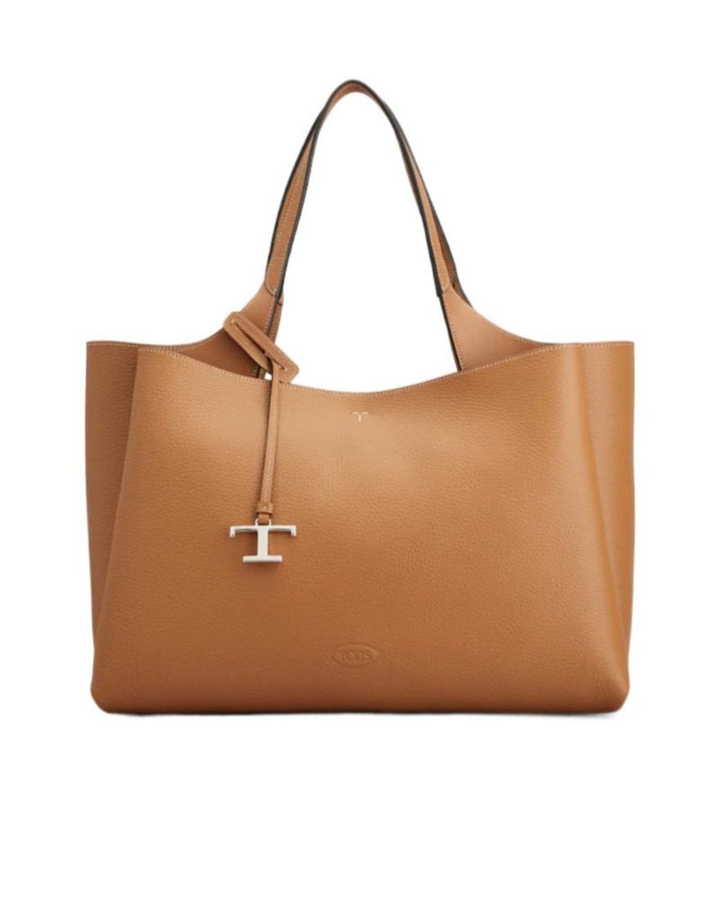 Tod's Brown T Pendant Tote Bag