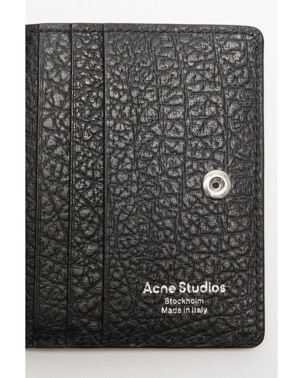 Acne Gray Logo Detailed Bi-Fold Card Case