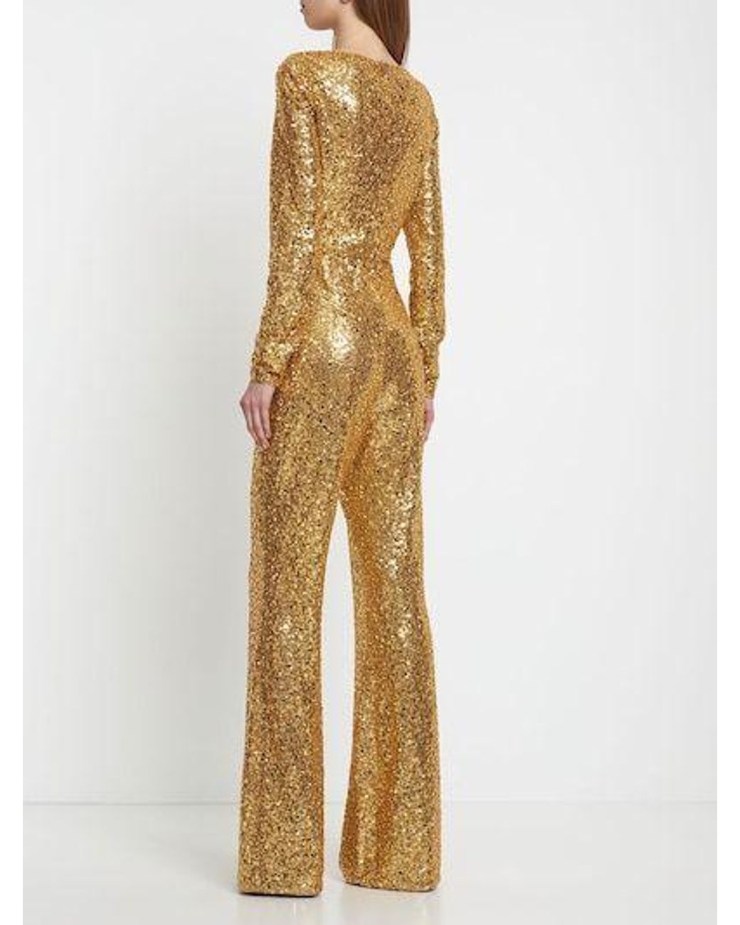 Michael Kors Metallic Sequined V-Neck Jumpsuit