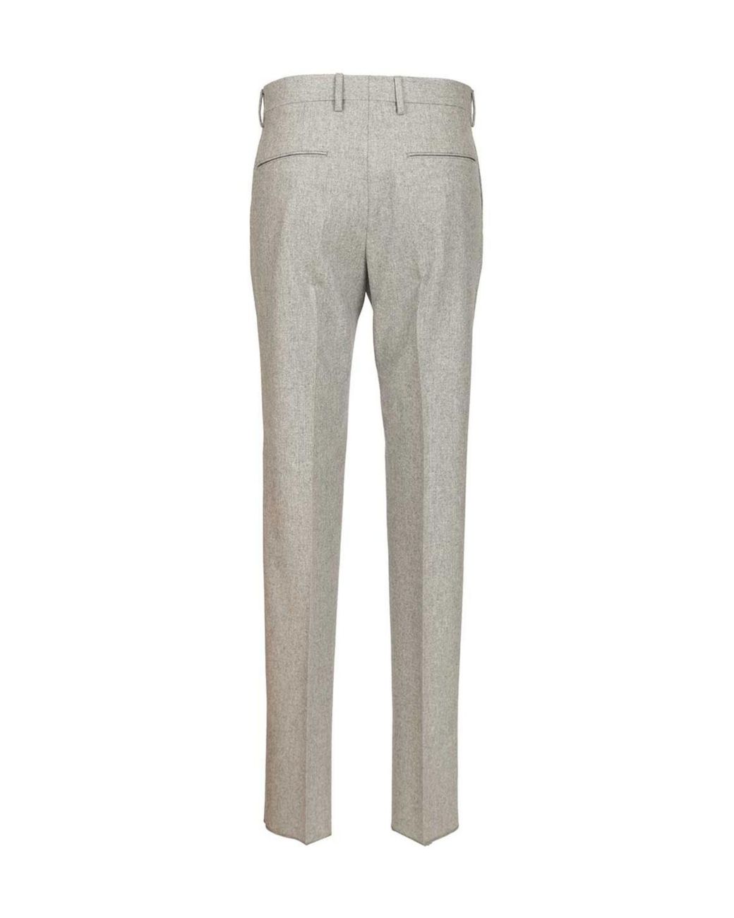 Tagliatore Gray Pleated Flannel Pants for men