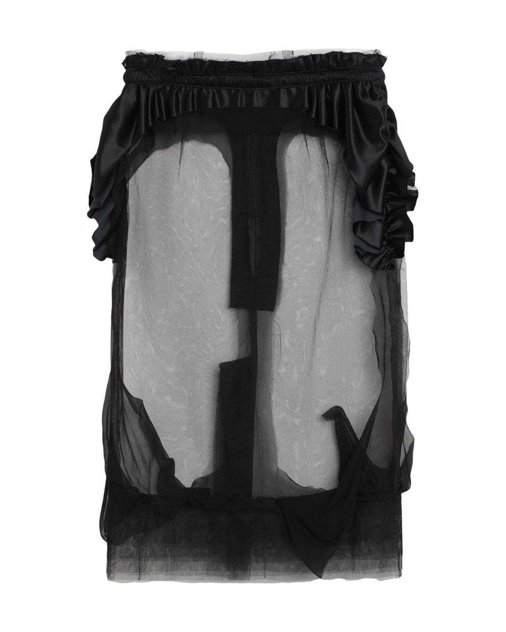 Maison Margiela Black Midi Skirt Polyamide, Cotton, Silk