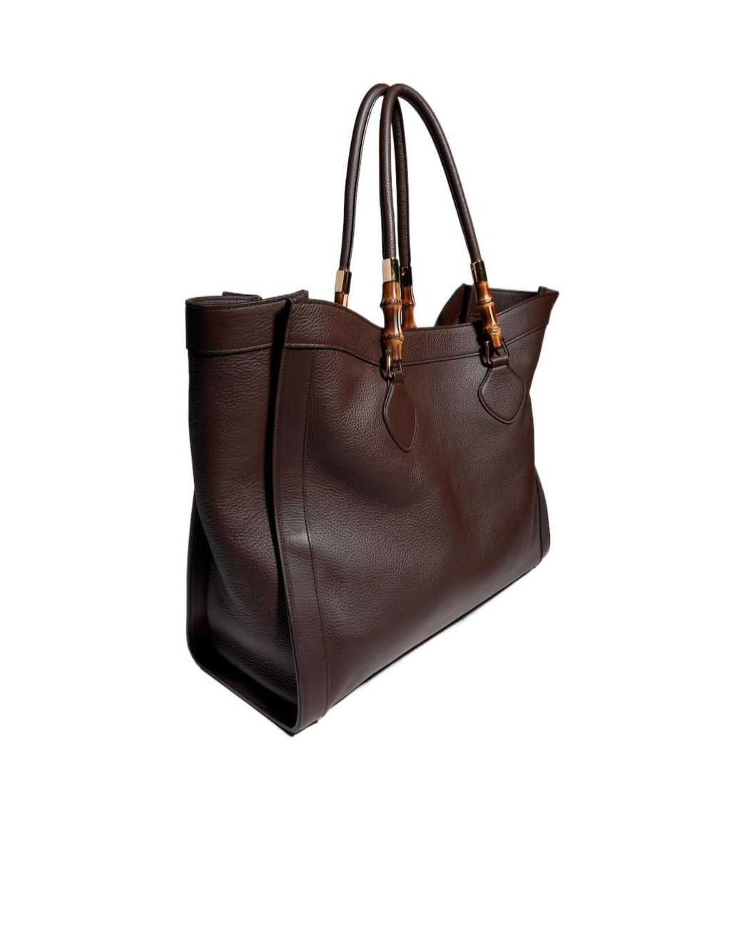 Gucci Brown Bamboo Tote Large Bag