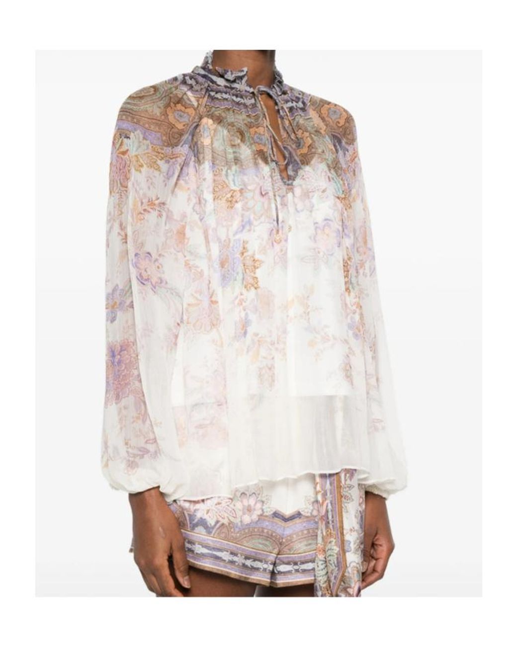 Zimmermann White Patterned Blouse