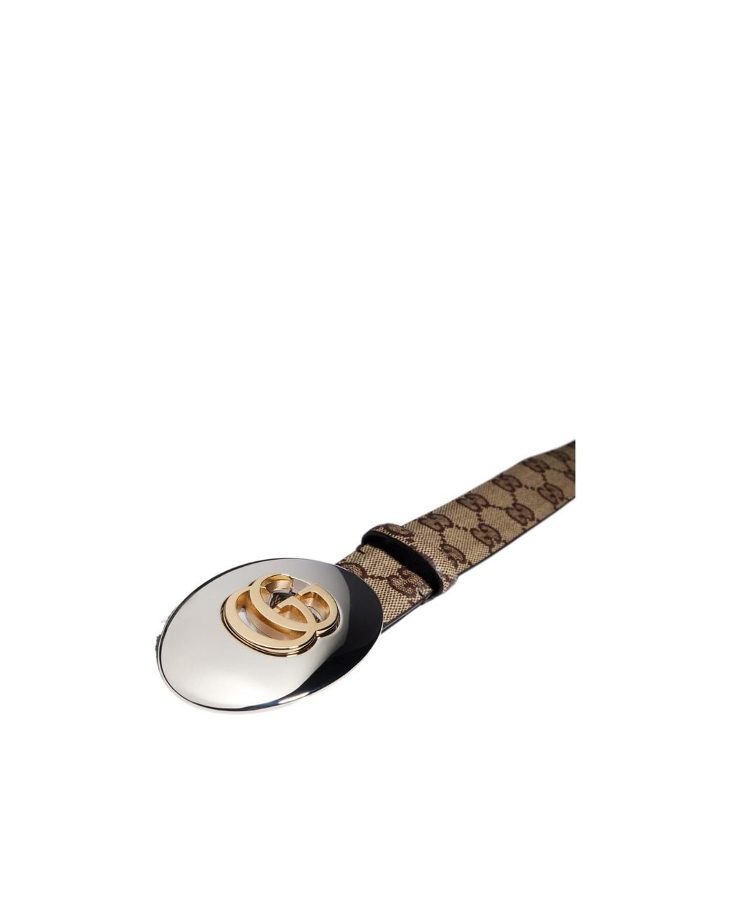 Gucci White Belt With Double G Plaque Buckle