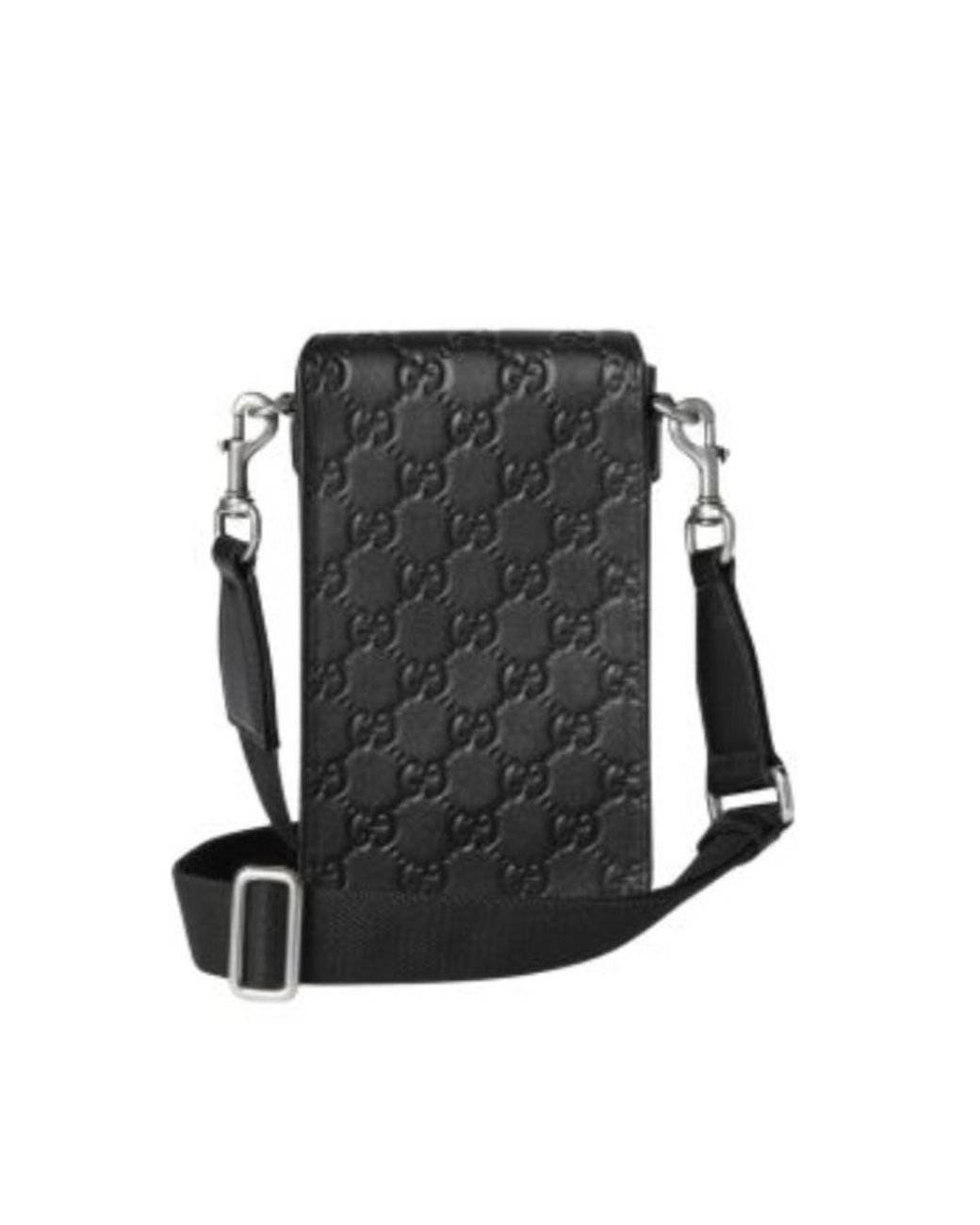 Gucci Black Gg Emblem Case For Iphone for men