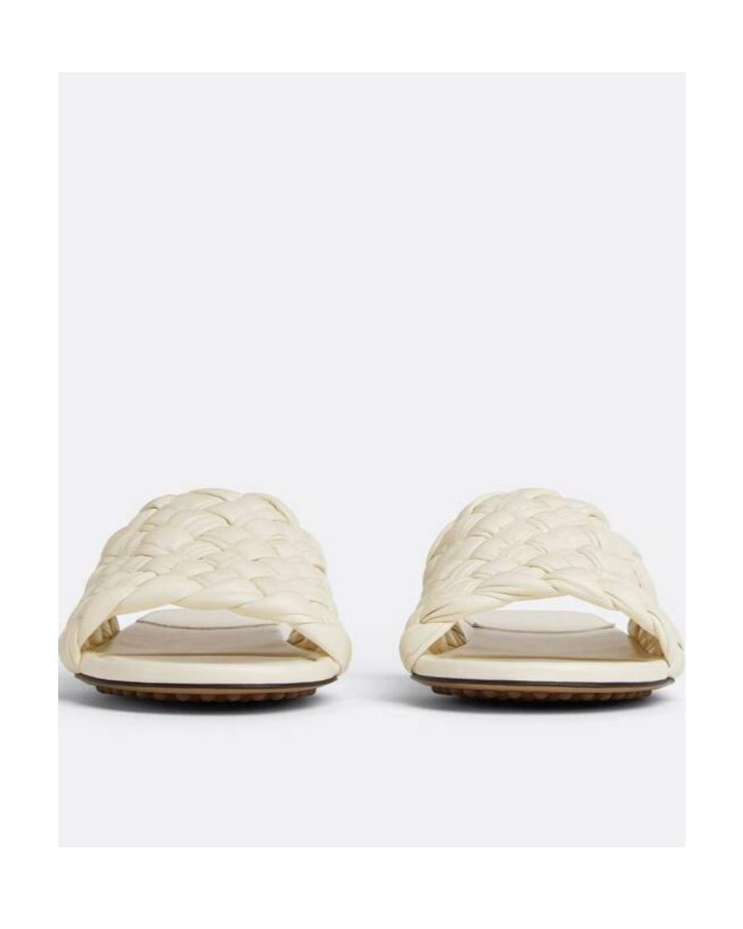 Bottega Veneta White Dot Wave Intreccio Pleated Sandals