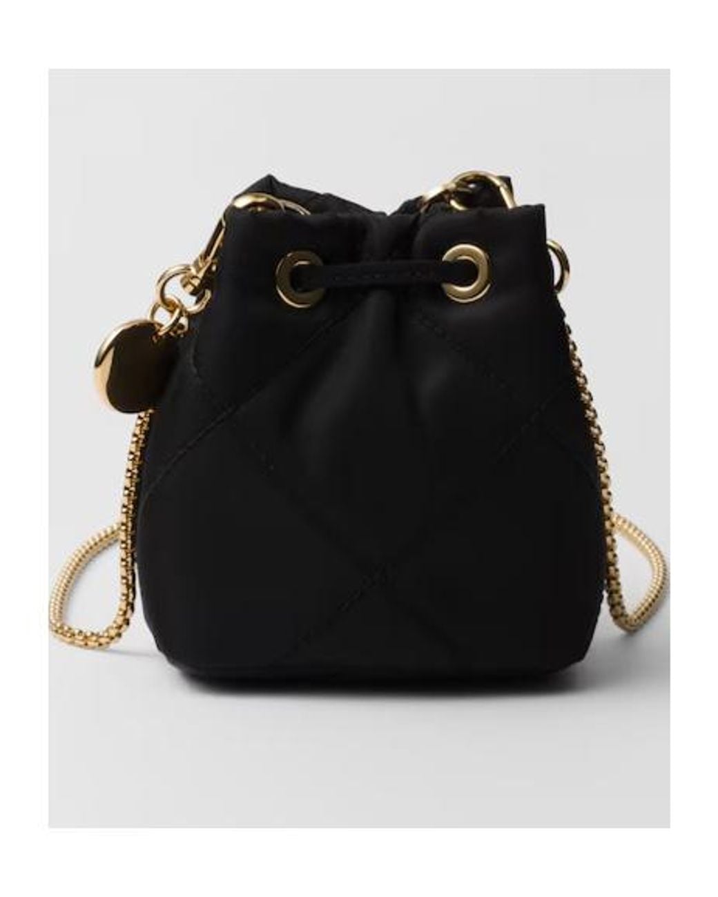 Prada Black Logo Drawstring Mini Bag