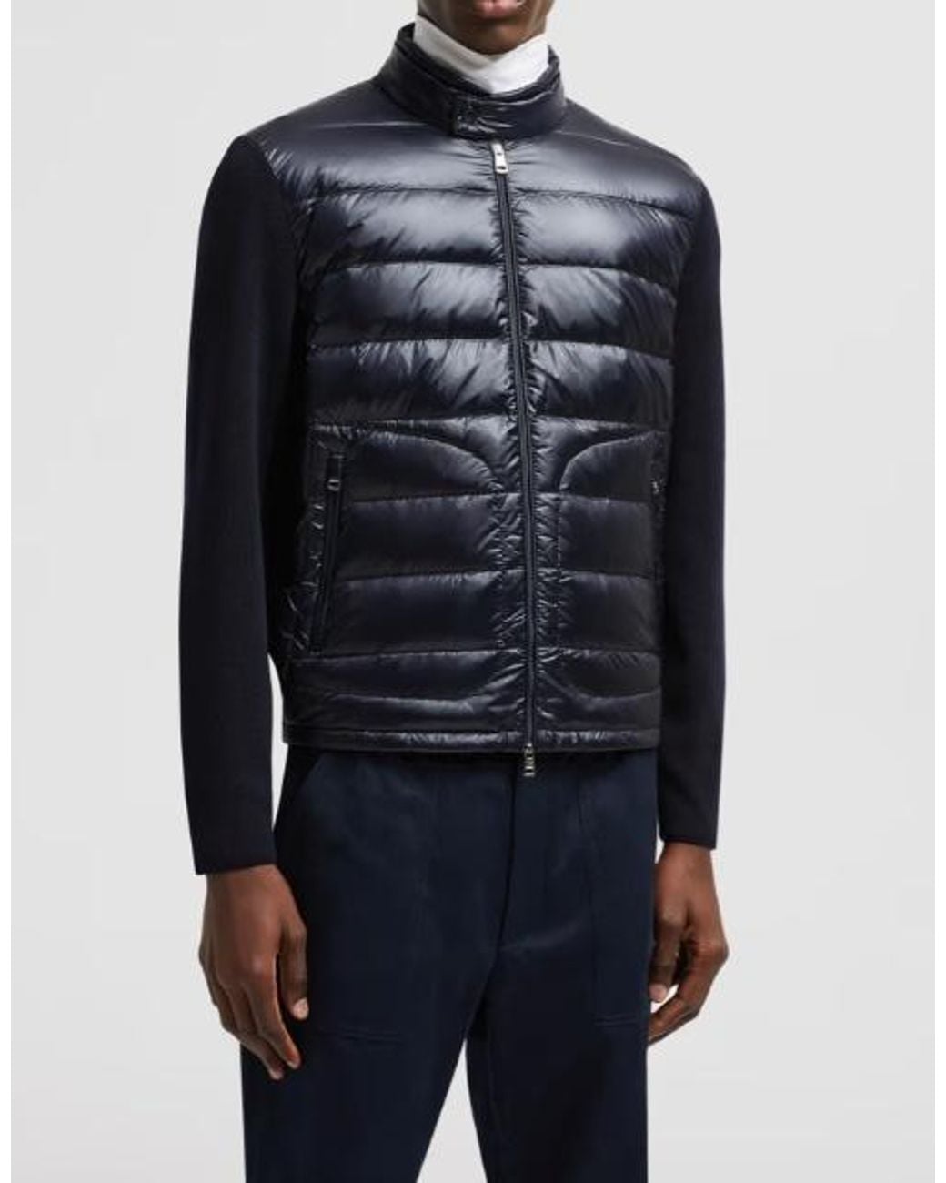 Moncler Blue Zip-Up Padded Jacket for men