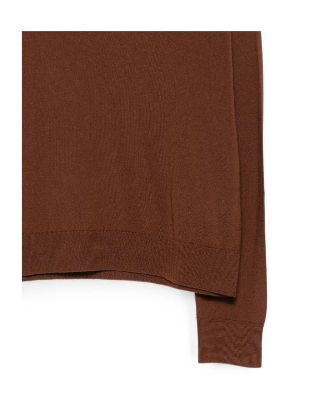 Semicouture Brown Ribbed-Knit Turtleneck Sweater