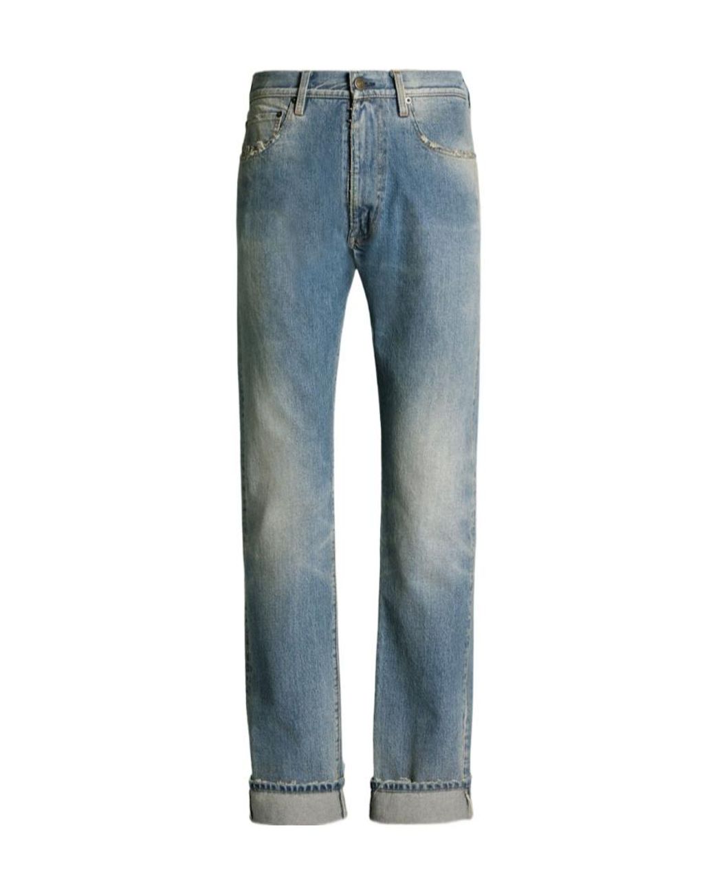 Maison Margiela Blue Distressed Jeans for men