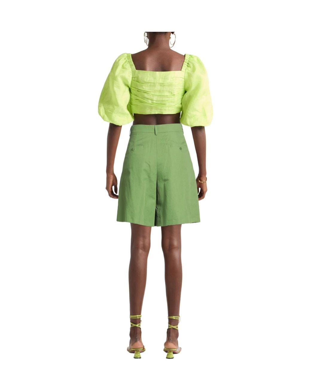 Weekend by Maxmara Green Solid Color Shorts