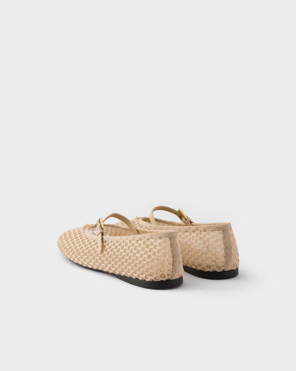 Prada Natural Mesh Fabric Ballerinas