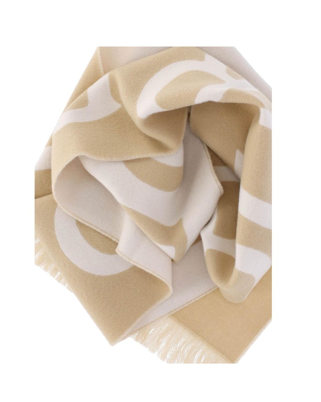 Burberry Natural Logo Jacquard Frayed-Edge Scarf