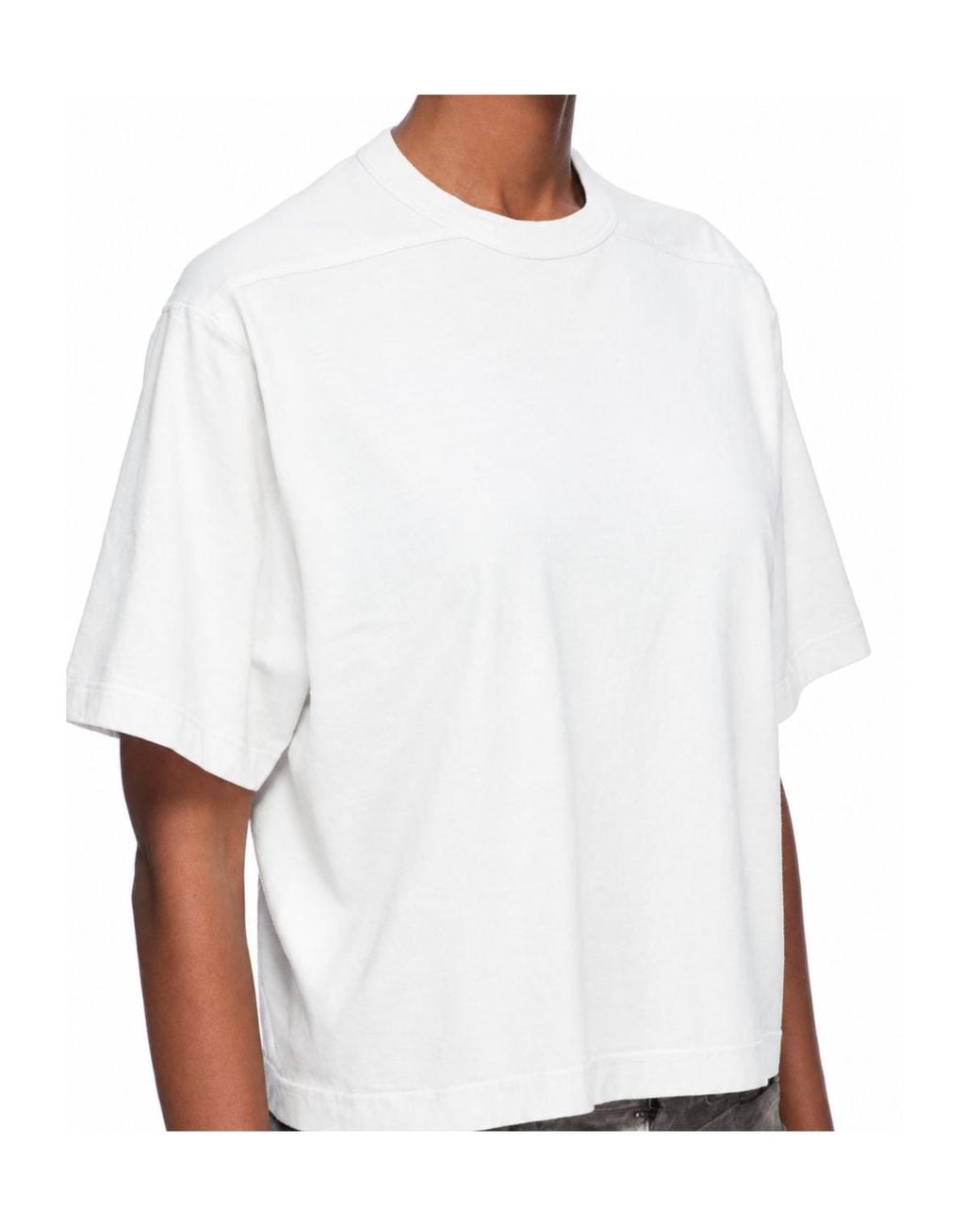 Rick Owens White Exposed-Seam T-Shirt