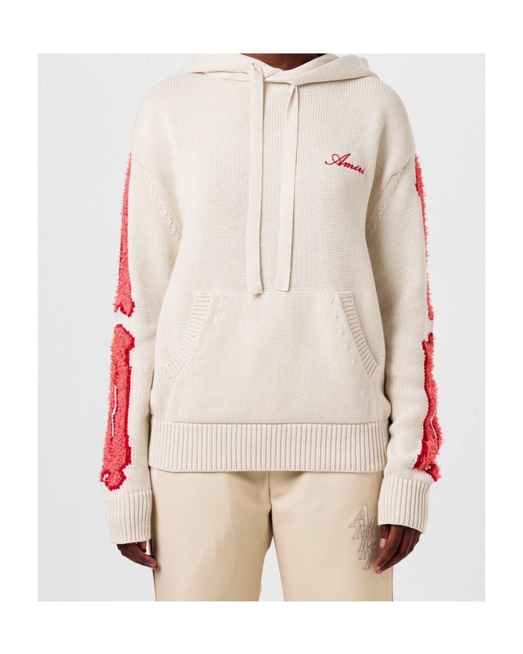 Amiri White Knitted Hoodie