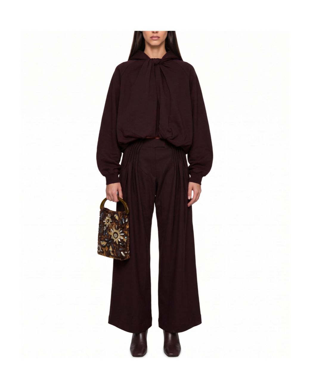 Dries Van Noten Purple Comfortable Loose-Fitting Cotton Pants