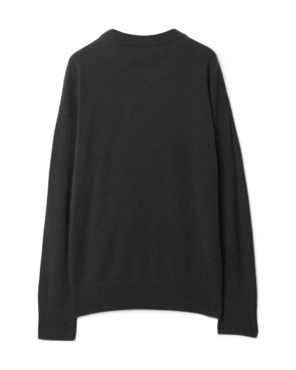 Burberry Black Ekd Safety Pin Detailed Knitted Jumper