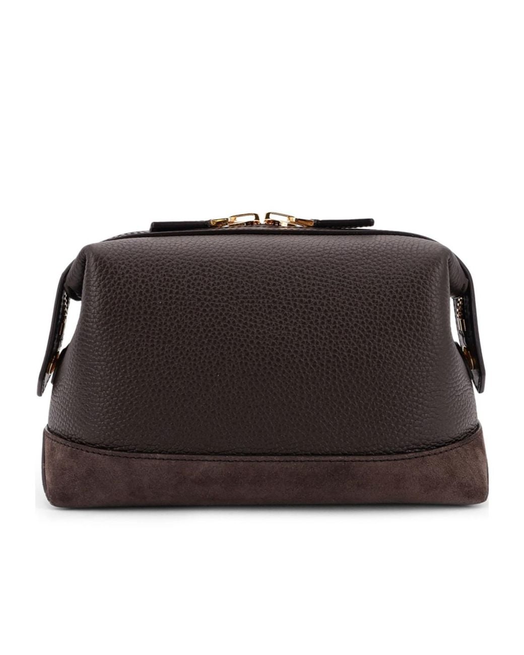 Tom Ford Black Logo-Patch Zipped Clutch Bag for men