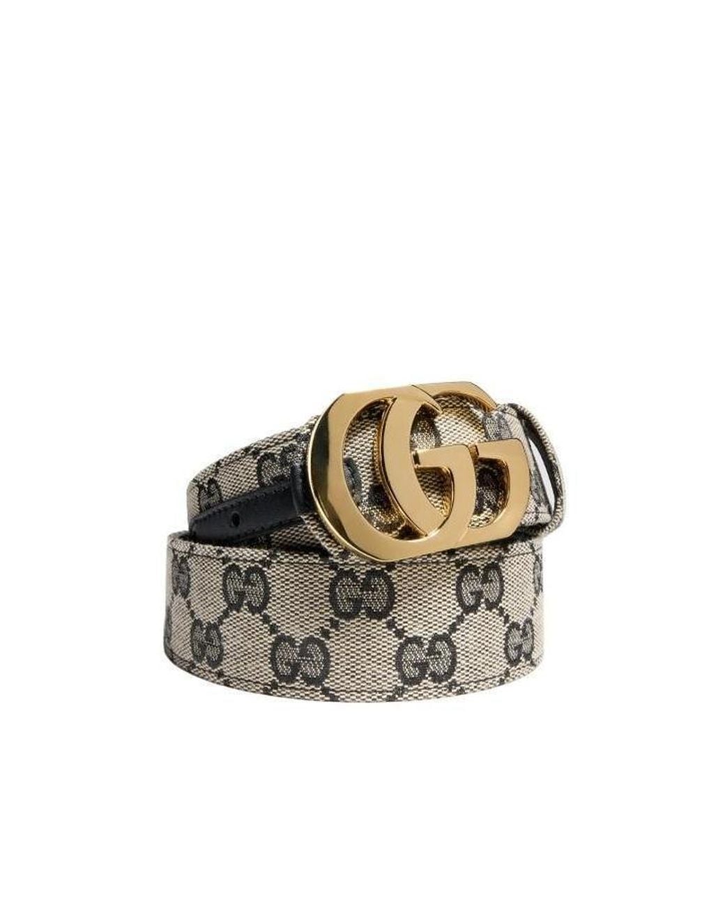 Gucci White Reversible Cut Gg Marmont Belt