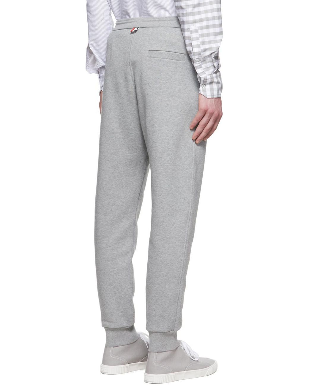 Thom Browne Gray Rwb Stripe Track Pants for men
