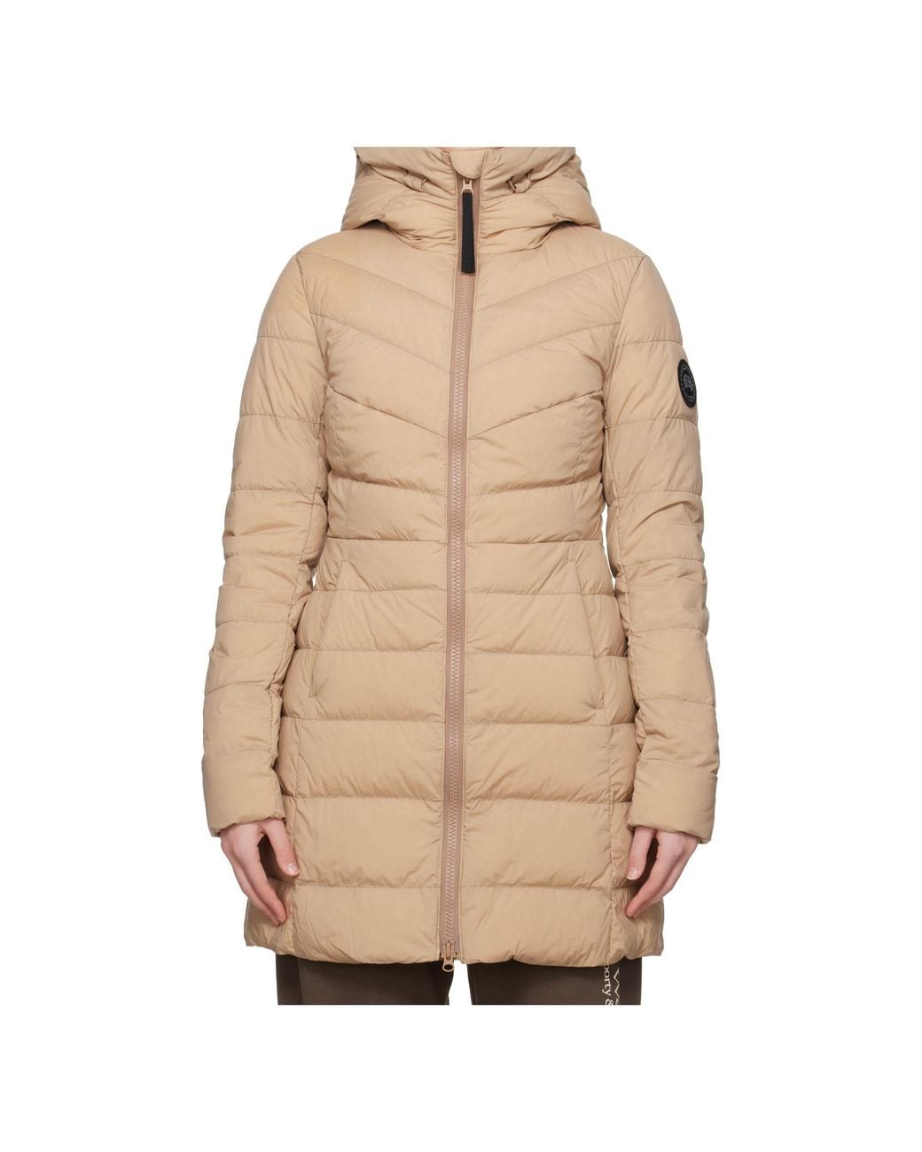 Canada Goose Natural Clair Hooded Quilted Coat