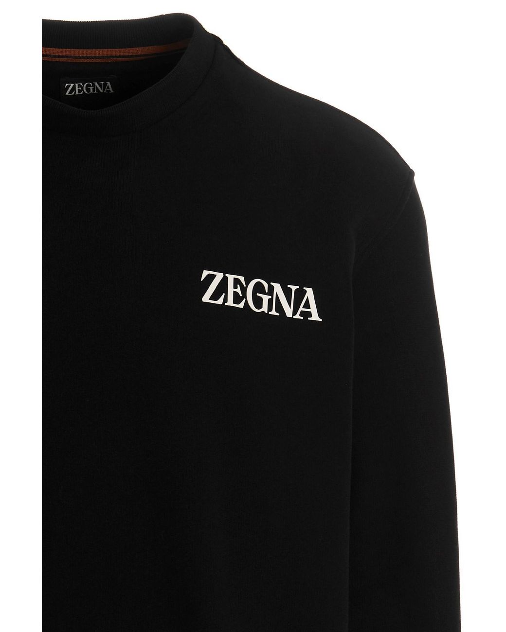 Zegna Black Logo-Printed Crewneck Sweatshirt for men