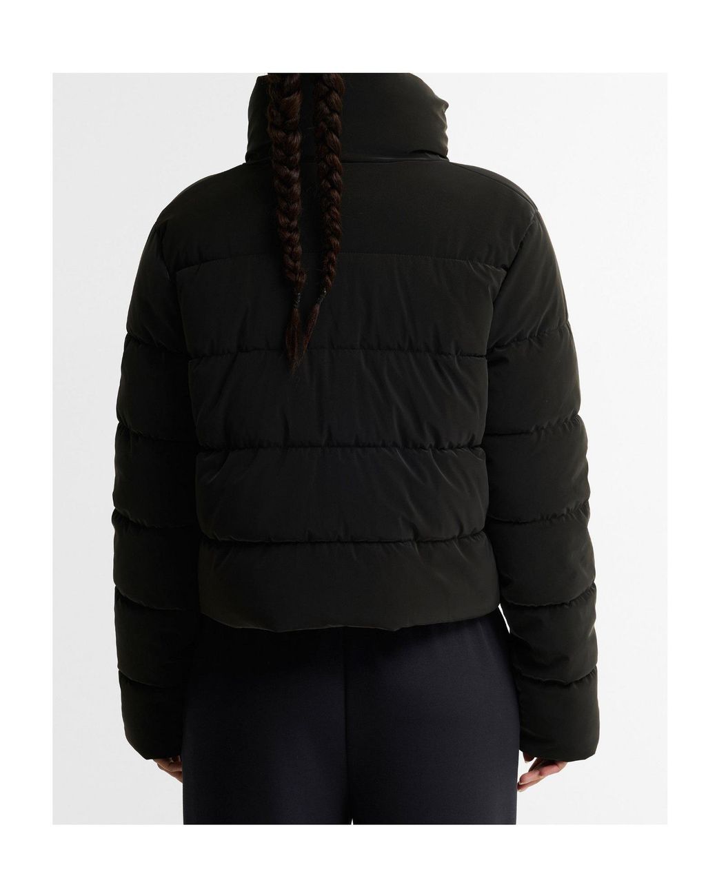Barbour Black Cropped Velvet Puffer Jacket