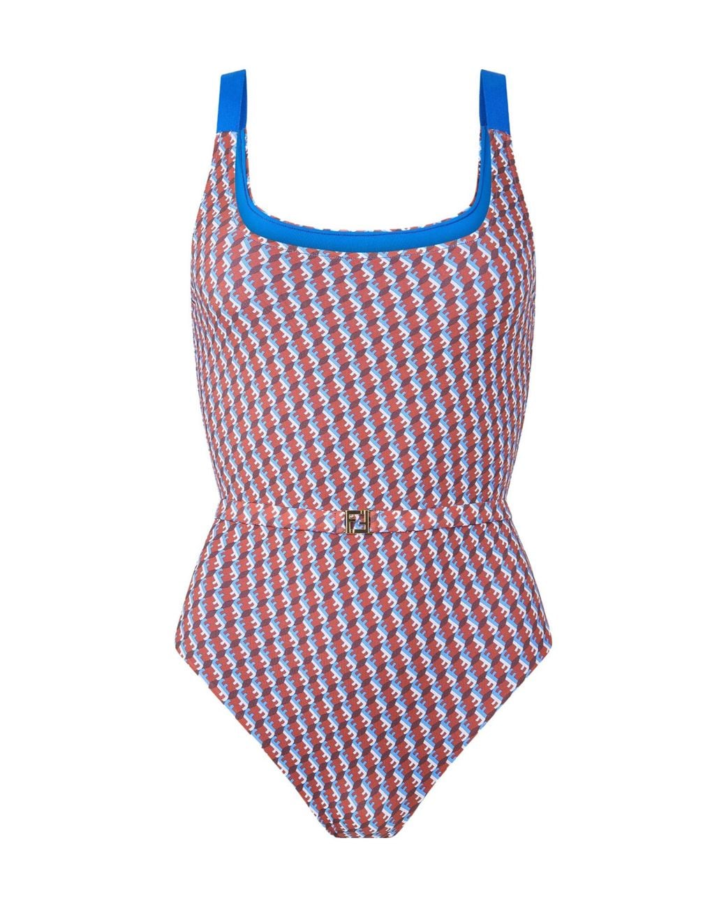Fendi Red Minimalist Slim-Fit Swimsuit