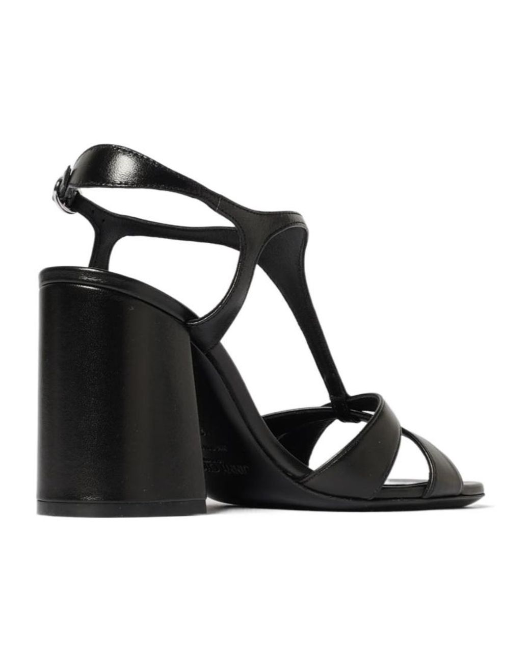 Jimmy Choo Black Kesia T-Bar Leather Sandals