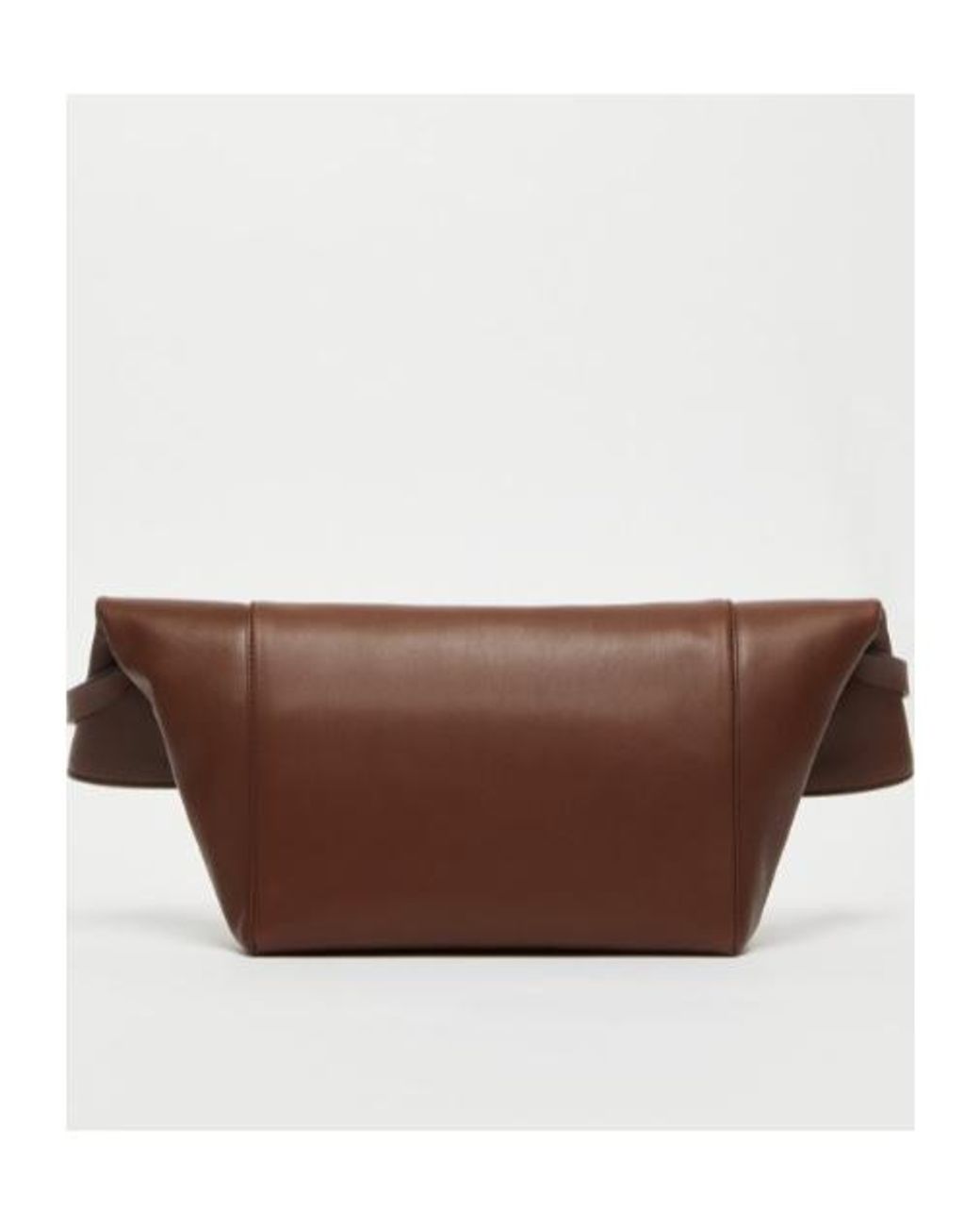 Max Mara Brown Small Natural Leather Clutch Bag