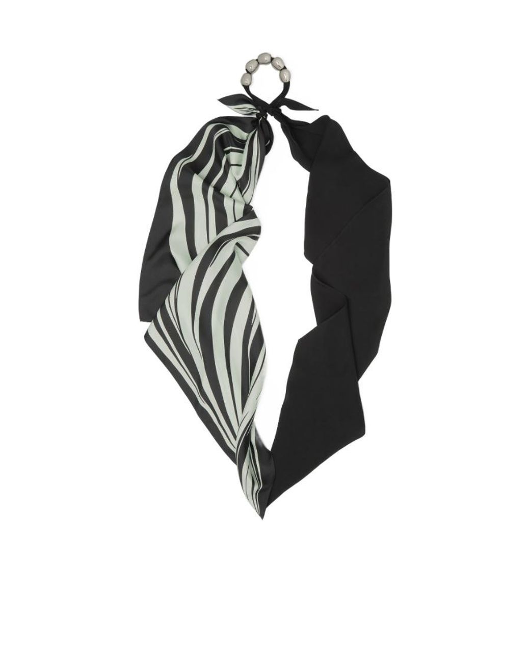 Bottega Veneta Black Printed Silk Scarf
