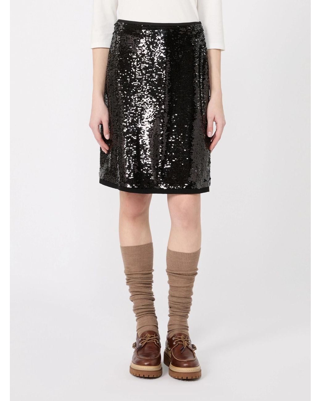Weekend by Maxmara Black Short Jersey And Sequin Skirt