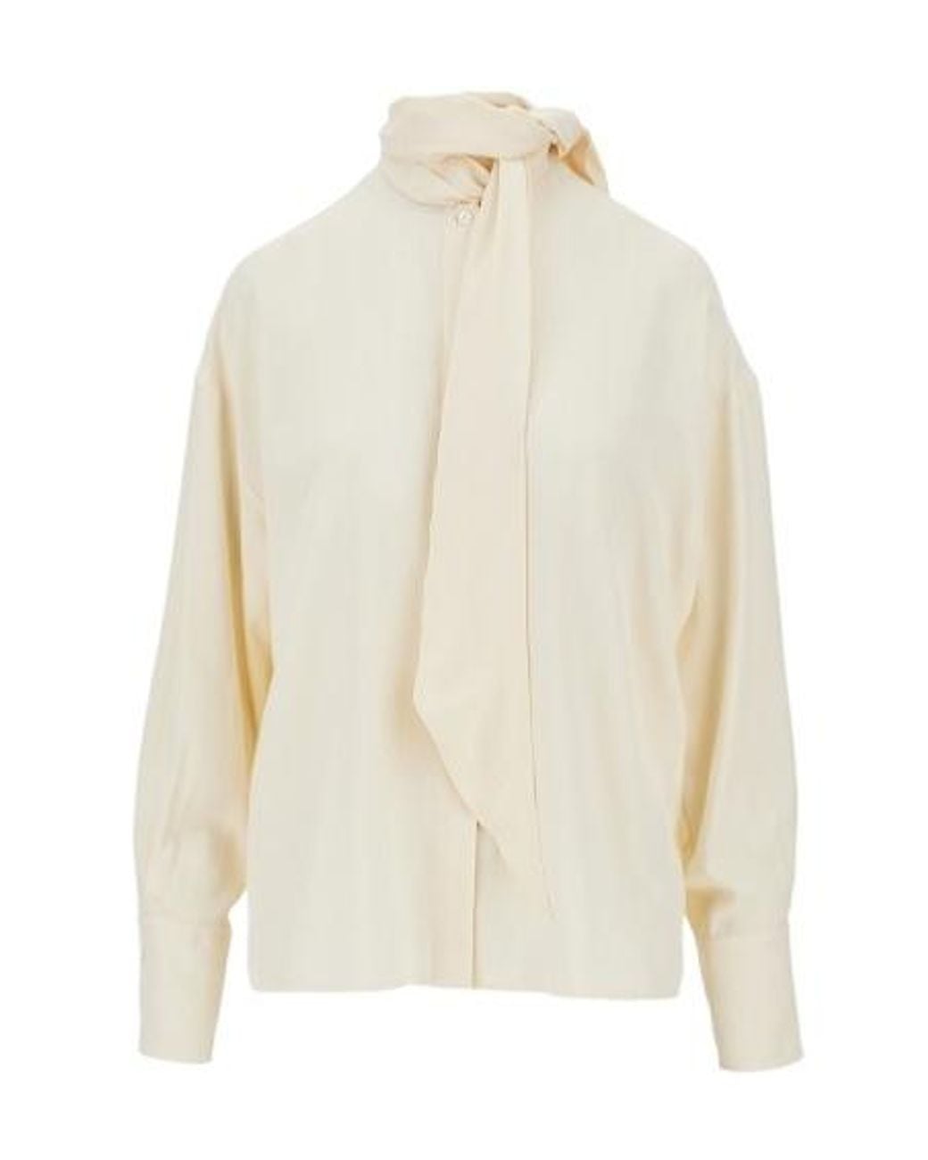 Etro White Tie-Neck Shirt