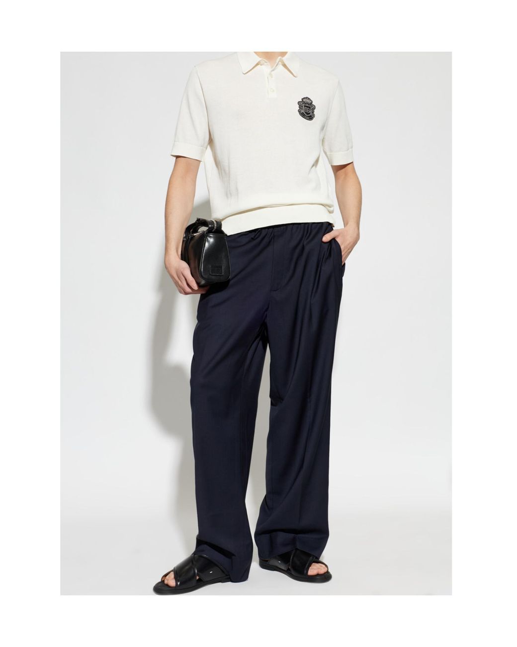 Officine Generale Blue Officine Générale Nilson Drawstring Wide-Leg Pants for men