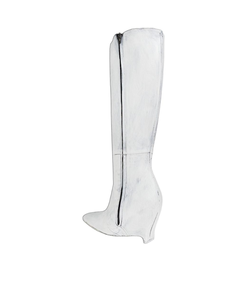 Maison Margiela White Wedge Heeled Zipped Boots