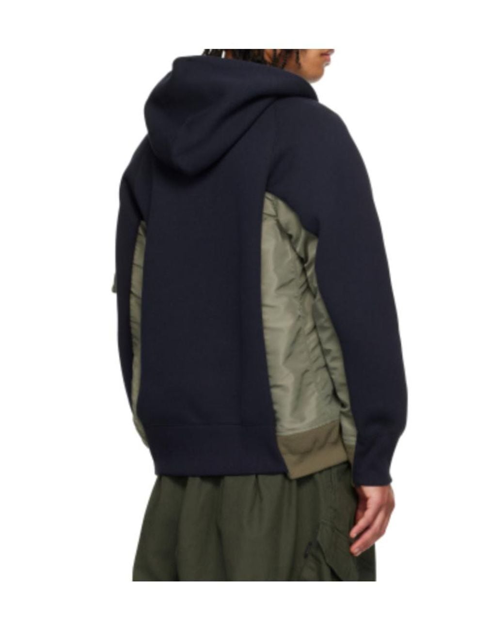 Sacai Blue Sponge Sweat Twill Hoodie for men