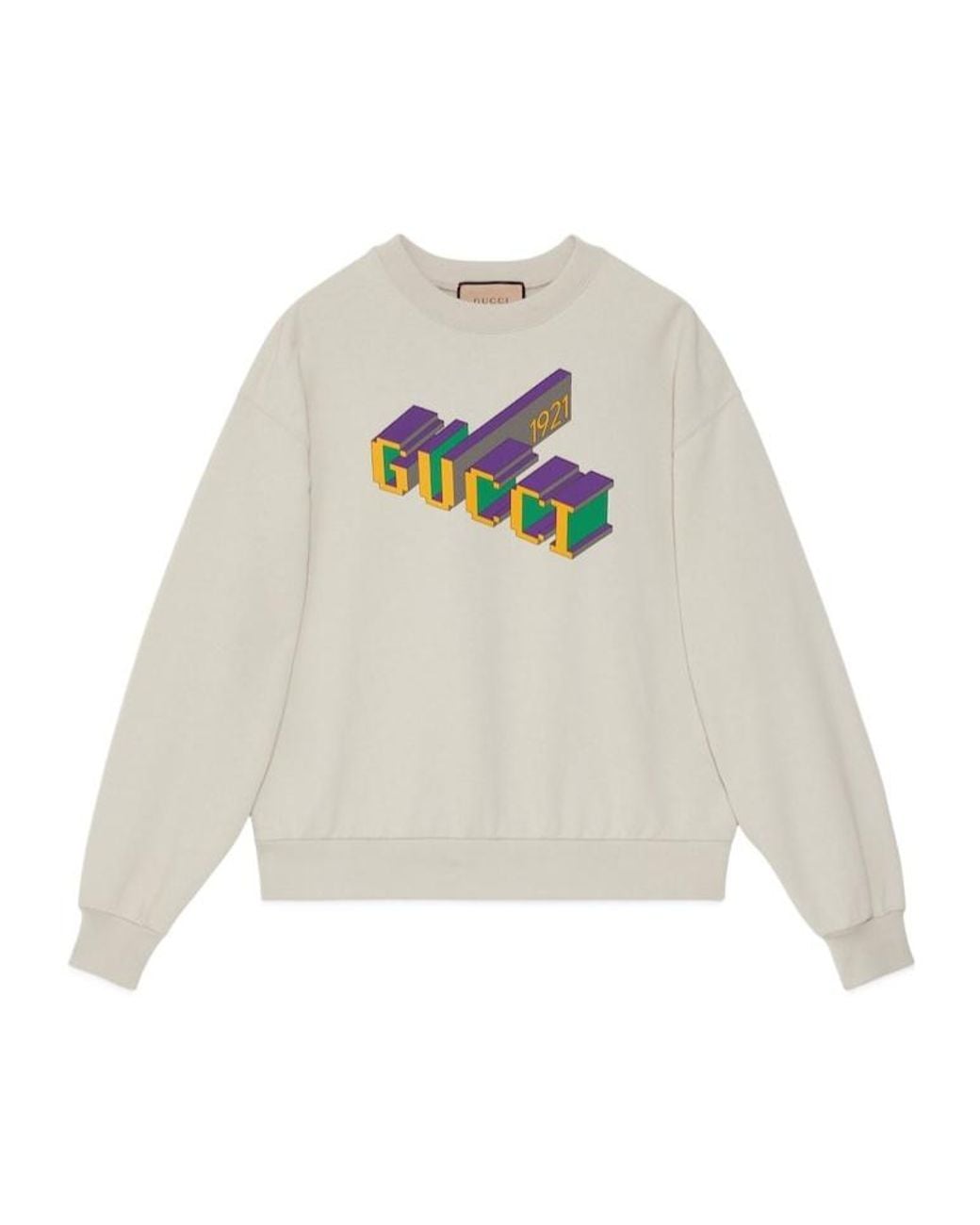 Gucci White Printed Jersey Sweatshirt for men