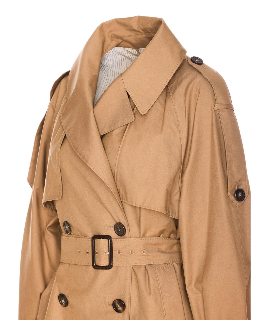 Max Mara Natural Double-Breasted Belted Trench Coat