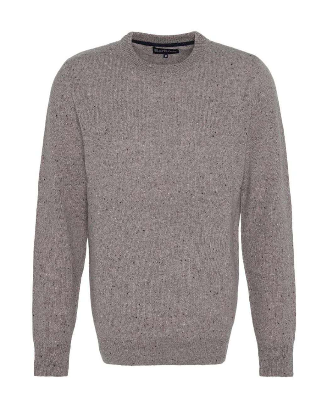 Barbour Gray Tainsbury Crew Neck Jumper for men