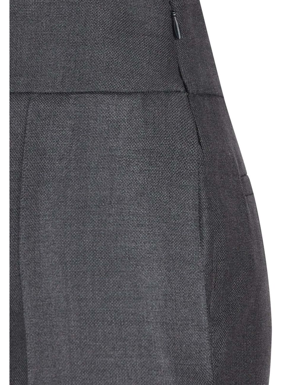 Valentino Gray Pleated Straight-Leg Pants