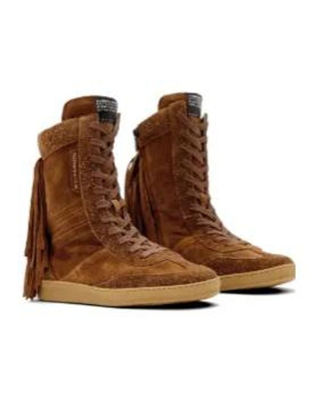 AllSaints Brown Louise Fringe-Detail Sneakers