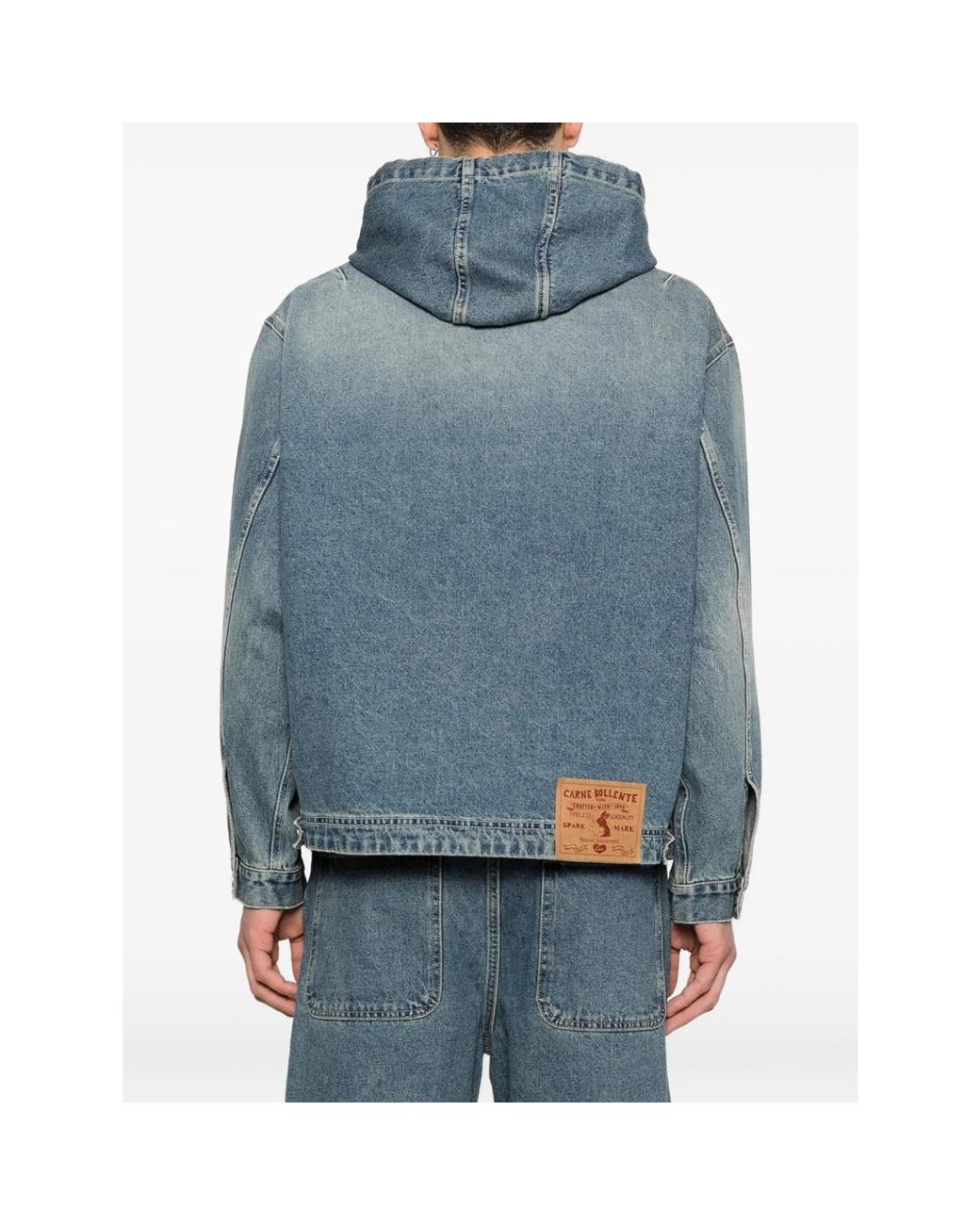 Carne Bollente Blue Hooded Denim Jacket for men