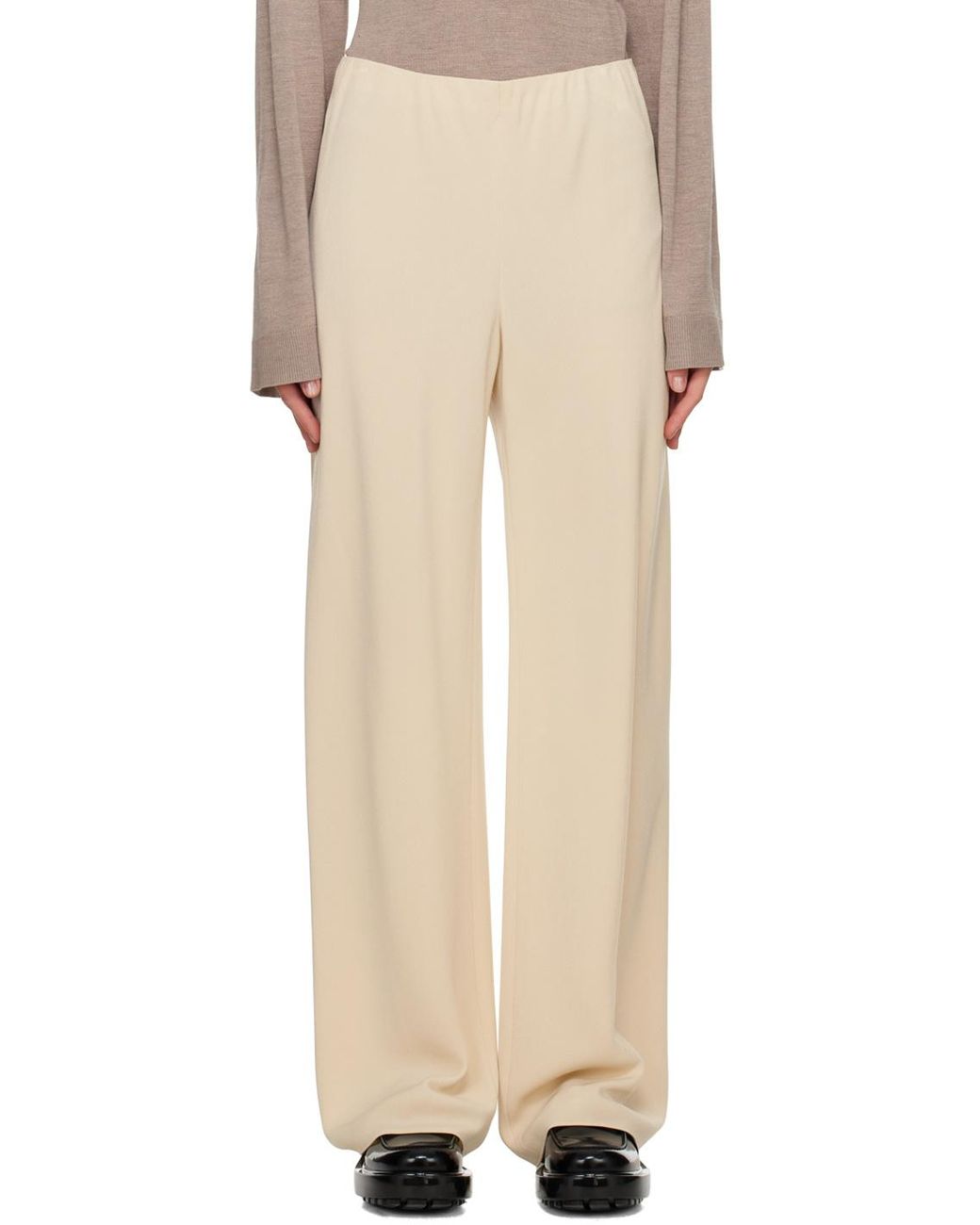 Vince Natural Tailored Wide-Leg Trousers