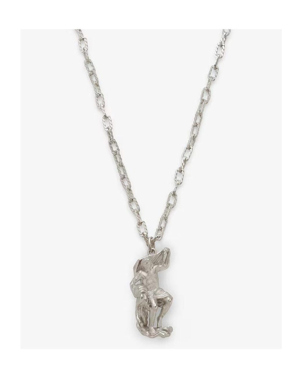 Fendi White Colored Metal Necklace