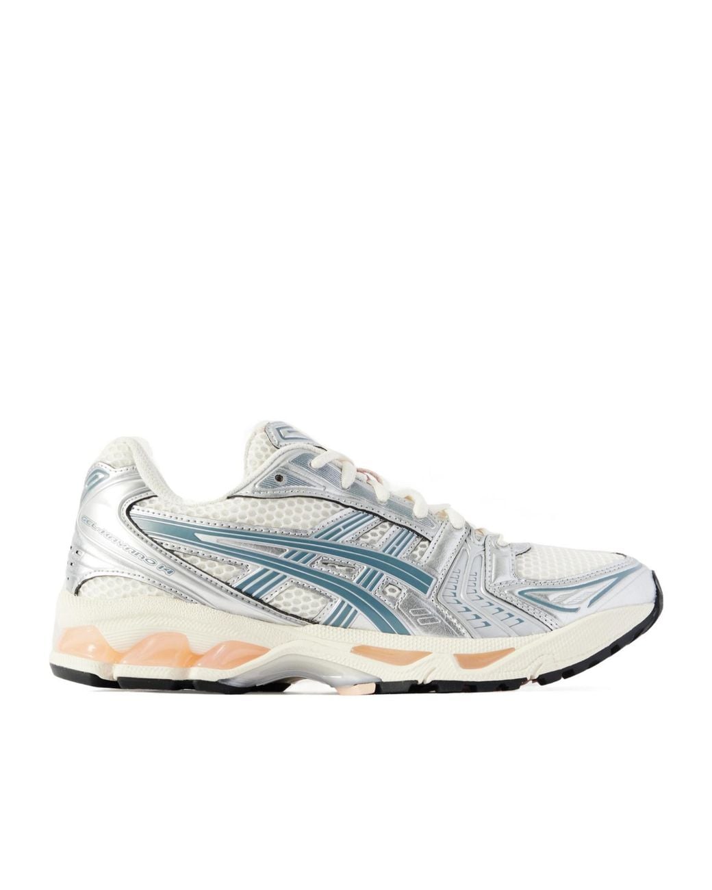 Asics White Gel-Kayano 14 Rubber And Metallic Mesh Sneakers