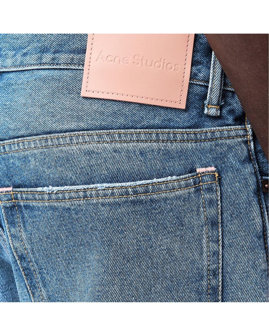 Acne Blue Distressed Detail Jeans for men