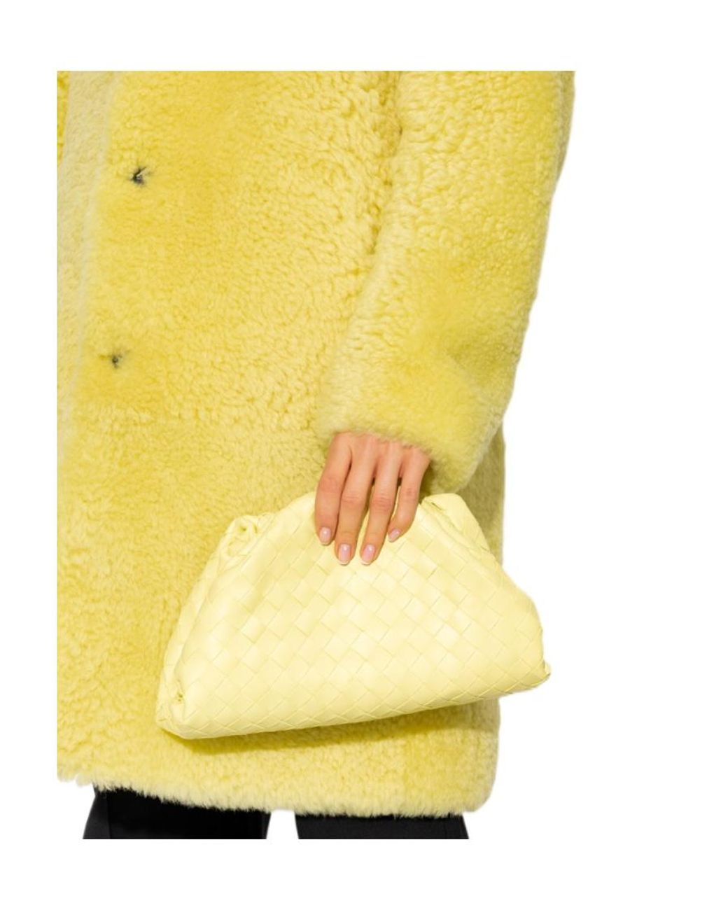 Bottega Veneta Yellow Logo Knitted Clutch